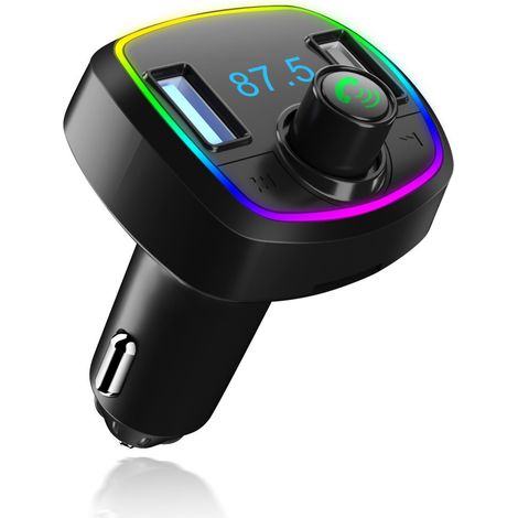 New Colorful Car Charger with TF Card Adapter, Bluetooth Hands-free MP3 Player, Car FM Transmitter, Bluetooth Dual USB -- M32 (1/3)