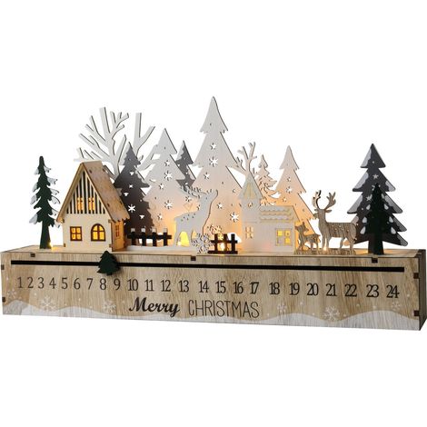 TrendLine LED Silhouette Weihnachten Holz 44 cm warmweiß