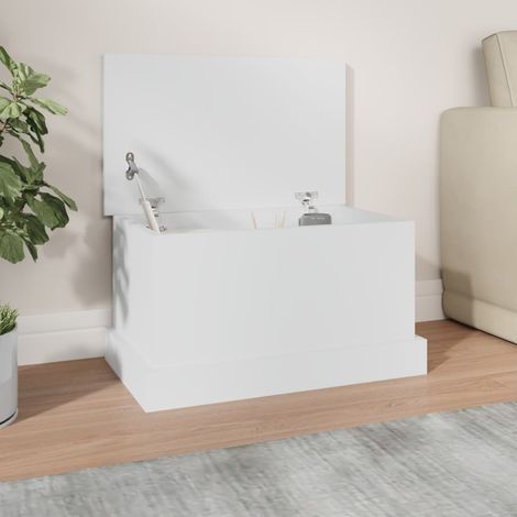 Coffre de rangement Blanc 50x30x28 cm Bois d'ingénierie (1/5)