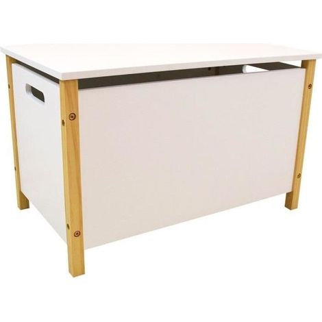 SCANDIWOOD Coffre a jouets en bois 37,5 x 60 x36 cm pour enfant (1/2)