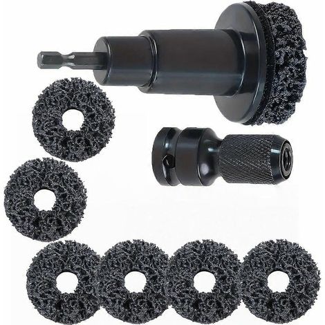 Kit de 8 pièces pour le décapage de la rouille des disques de frein de voiture, comprenant une brosse métallique et des disques de polissage, sans pile, avec poignée ergonomique pour la réparation aut (1/5)