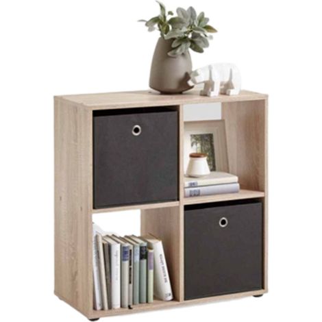 Étagère 4 Cases Design "Gaman" 70cm Chêne (1/4)