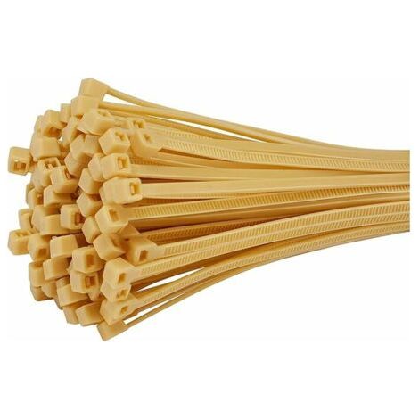 4.8 mm x 250 mm Attaches de Câble, Beige Serre Câbles Nylon, Collier de Serrage, Colliers Serre-Cable pour Brise-Vue pour Balcon Jardin et terrasse (250 pièces) (1/5)