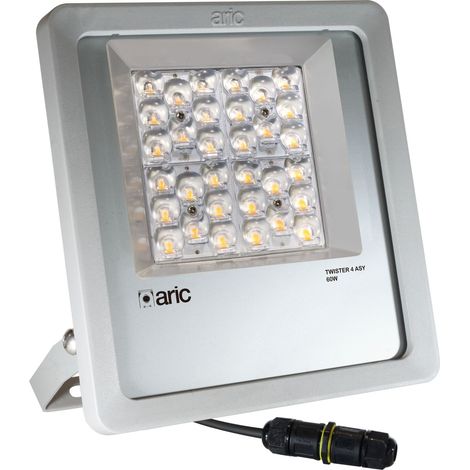 PROJECTEUR TWISTER 4 ASY gris 60W 3000K IP66 IK08 Asy 125°x65 7020lm 50000h ARIC 51697 (1/3)