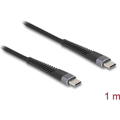 Delock Cable USB 2.0 USB Type-Câ¢ macho a macho con protecciÃ³n de flexiÃ³n extendida 60 W 1 m