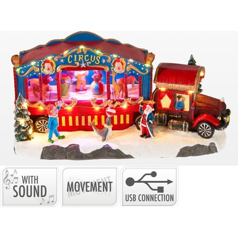 Camion da circo con LED 39 x 15,5 x 18,5 cm PERAGA CHRISTMAS