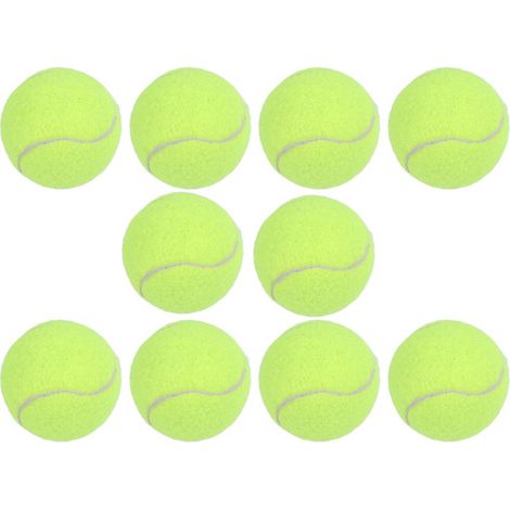Lot de 10 balles de tennis en caoutchouc élastique, spécialement conçues pour les chiens, adaptées à l'entraînement en intérieur et en extérieur. (1/5)