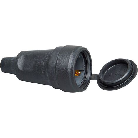 Base Air Caoutchouc 2p+t Avec Couvercle, 16a 230v, Noir (1/2)