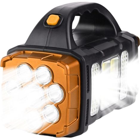 Linterna recargable Searchlight de 106 LED y 3000 lúmenes, portátil y con energía solar. (1/5)