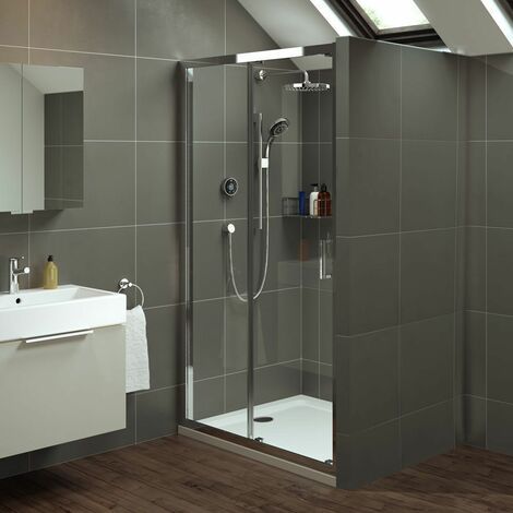 Mira Leap 1200mm Single Sliding Shower Door - 6mm Glass (1/3)