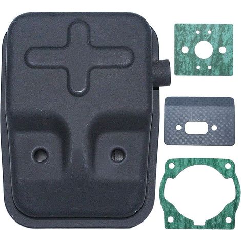 Silencieux d'échappement avec ensemble de joints de carburateur de cylindre compatible avec les pièces de moteur de tondeuse à gazon 40-5 430. (1/5)