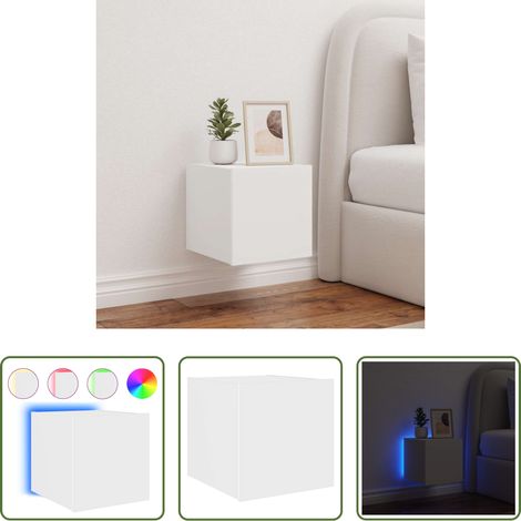 LED-Leuchten - TV-Wandschrank mit LED-Leuchten Weiß 30,5x35x30 cm (1/5)