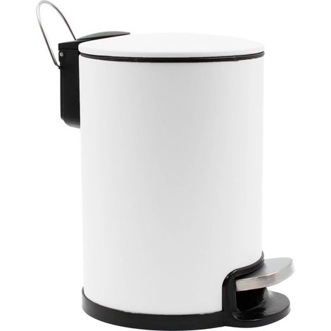 Poubelle de Salle de Bain en Métal "Metaline" 3L Blanc