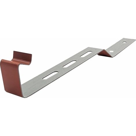 DMS – Clip de fixation grande faitière/arêtier rouge – Lot de 10 – Aluminium avec peinture polyester – Longueur 240 mm pour toiture