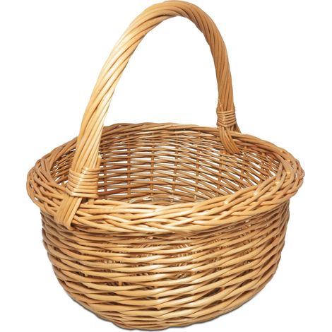 Panier en osier rond pour fruits, courses, cadeau, panier à fruits (1/5)