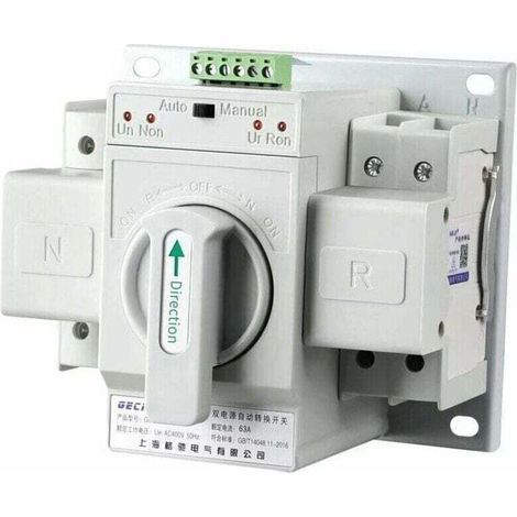 Commutateur de Transfert commutateur de Transfert Automatique-1 pc 220V 63A 2P Mini disjoncteur de commutateur de Transfert Automatique Double Puissance