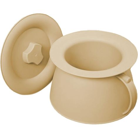 Pot de chambre avec poignée de 1,5 litre, urinoir de nuit portable pour hommes et personnes âgées, brosse de nettoyage incluse, convient à la maison, au camping et aux voyages en voiture. (1/5)