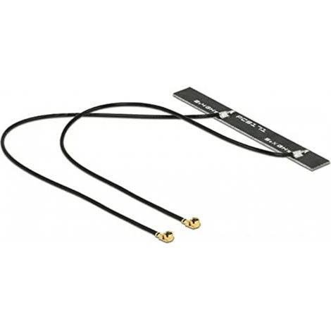 Delock WLAN 802.11 ac/a/h/b/g/n Doppelantenne 2 x MHF® I Stecker 3 - 5 dBi 2 x