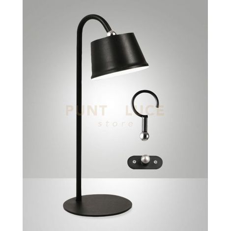 ARMANDA KIT COMPLETO ILLUMINATORE NERO  A LED 3W 3000K 320LM DIMMERABILE E ORIENTABILE RICARICABILE IP54