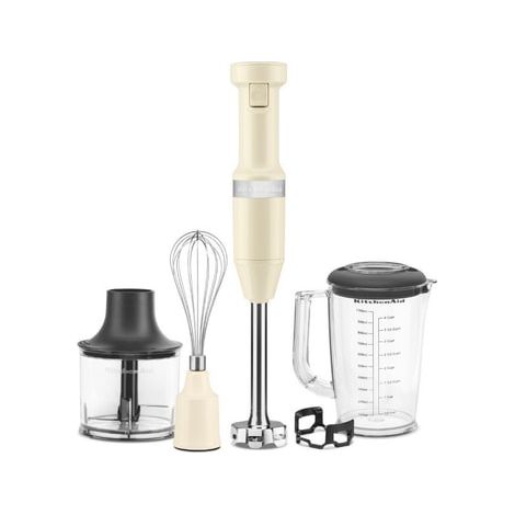 Mixeur plongeant et fouet combinés 20 cm - Crème - KitchenAid (1/5)