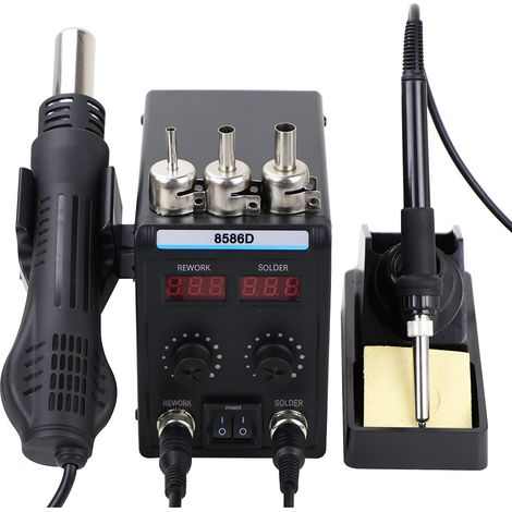 Kit de station de soudage 858D, 220 V, contrôle numérique de la température, outils de réparation pour le soudage et le dessoudage (1/5)