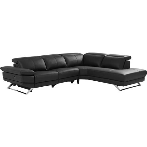 Divano relax elettrico in Pelle di vacchetta Nero - Angolo a destra - PUNO II