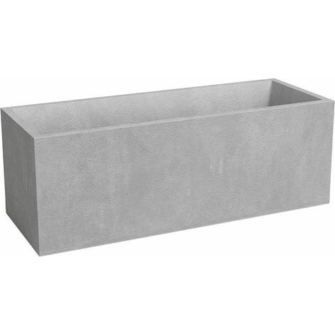 Jardinière en plastique gris clair 80 cm – Volume 57 L – Pour extérieurs – Apportez lumière et raffinement à vos espaces – Artevasi (1/2)