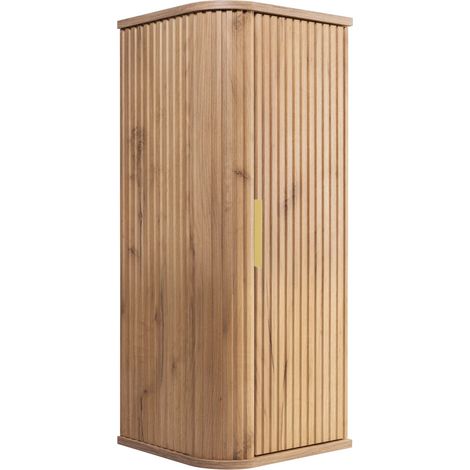 Mobile da bagno, rovere Craft, maniglia dorata, 79 x 35,5 x 31,5 cm (1/5)