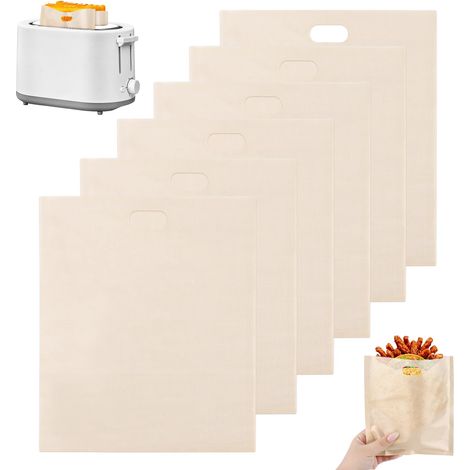 Toastbags éutilisables - Sacs pou Gille-pain, Toaste, Mico-ondes Antiadhésif - Adapté au Pain, Aux Collations, Aux Fuits