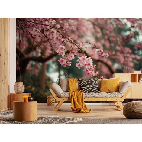 Fototapete Kirschblüten Bäume, für Wohnzimmer und Schlafzimmer, 150 x 105 cm – Komplettset inkl. Kleister & Anleitung (1/5)