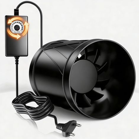 Extracteur d'Air 150mm, Ventilateur Extracteur 587m³/h, Ventilateur Économe en Énergie de 19W avec Régulateur de Vitesse, Aérateur Extracteur pour VMC, Salle de Bain, Cave, Tente (1/5)