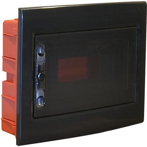 Centralino da incasso 12 moduli con portello fumé e telaio estraibile, nero, 330x255x80 mm, ideale per installazioni elettriche moderne e professionali