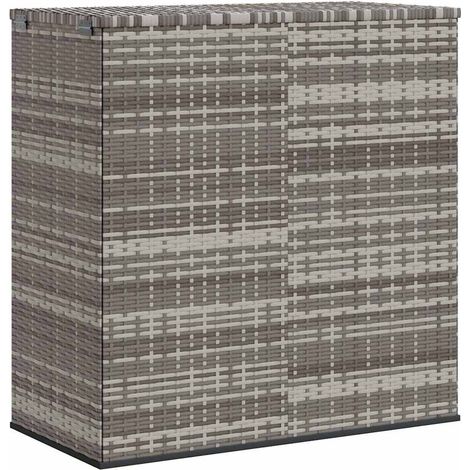 vidaXL Garden Cushion Box PE Rattan 100x49x103,5 cm Grey