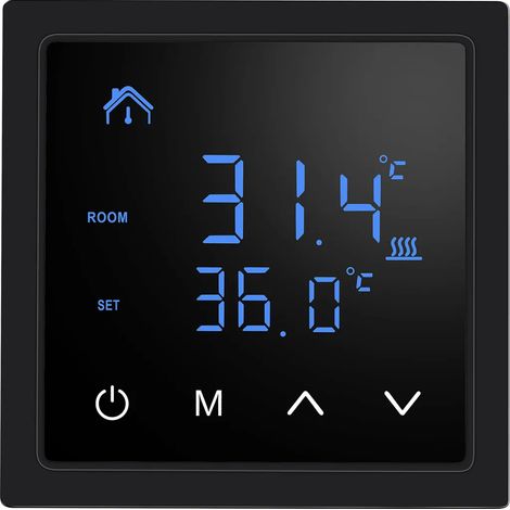 Thermostat intelligent pour chauffage au sol seize ampères écran tactile avec verrouillage enfant pour régulation de température (1/5)