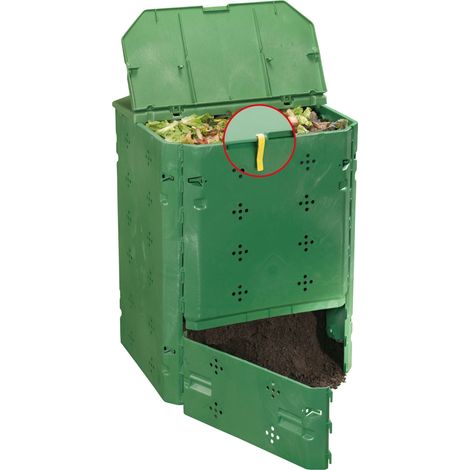 Composteur BIO 600 litres avec couvercle – Résistant aux UV – Paroi épaisse pour bonne ventilation – Dimensions 77x77x100 cm – Juwel