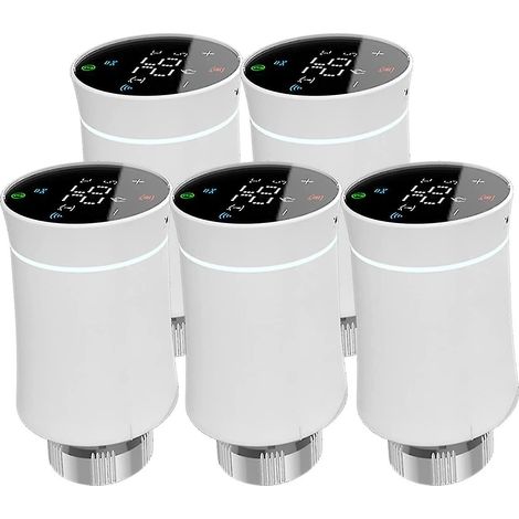 Robinet de radiateur thermostatique intelligent Tuya Zigbee 3.0, programmable, commande vocale, disponible immédiatement (1/5)