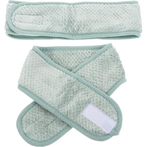 Diadema multifuncional de dos piezas para niñas, lavable, para usar con el rostro y el cuerpo, color verde. (1/5)