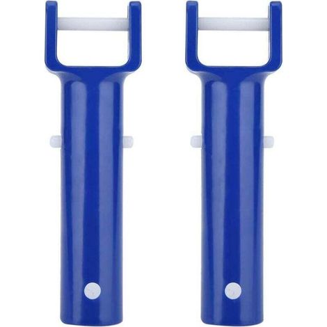 Lot de 2 Pinces à poignée bleue, ABS, pour tête d'aspiration flexible, compatible perche télescopique, nettoyage piscine et spa (1/4)