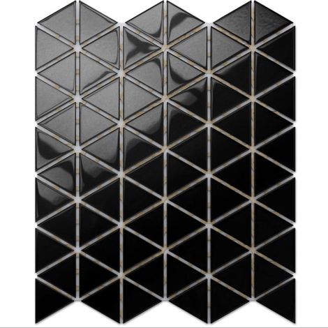 Mosaico in vetro su rete per bagno e cucina 26.3 cm x 30.3 cm - Black Opium (1/5)