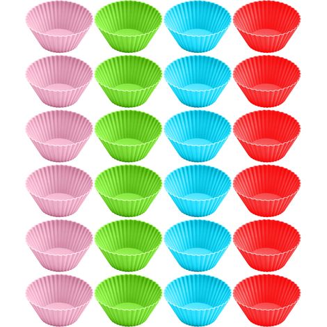 Moule À Mini-Cupcakes - Silicone Antiadhésif - Pour Cuisson Congélation Micro-Ondes Réfrigération - 12 Emplacements (1/5)
