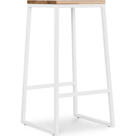 Big Boy Barhocker 76cm Weiß - Holz, Stahl, Metall, Holz