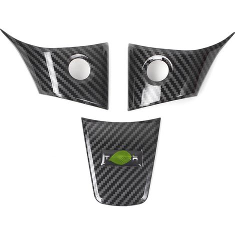 Passend für Tesla Model 3/Y: Lenkradzierleiste, Lenkradabdeckung in Carbonfaser-Optik – ABS-Kunststoff – glänzende Carbonfaser-Textur (1/4)