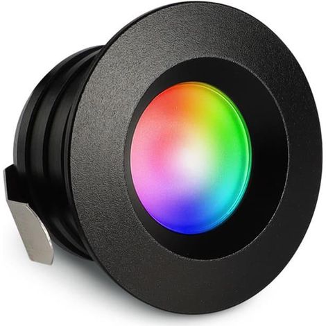 Einbaustrahler Mini flach Torino 3W IP44 durchverbindbar - Lichtfarbe: RGB+2700K - Farbe: schwarz matt (1/5)