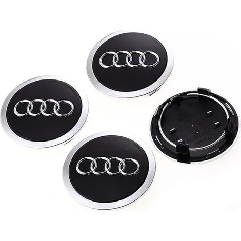 Set of 4 wheel trims for Audi 69 mm, made of aluminum and ABS, with center cap. ABS car accessories. (1/5)