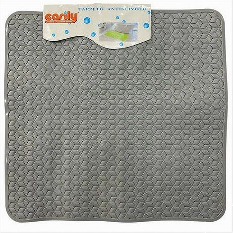 Cleafe - Tappeto Tappetino Pvc Antiscivolo Vasca Bagno Doccia Quadro Grigio 50x50cm 59318 - (1/2)