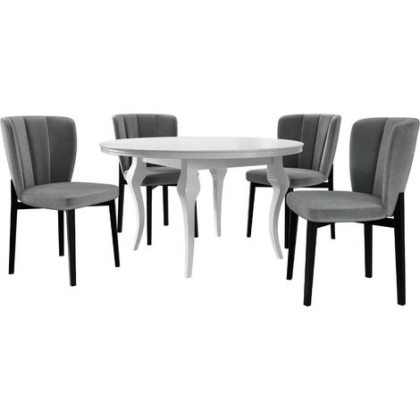 Salle à manger complète Racine 141, Magic Velvet 2217, 76x0x0cm, Diamètre: 120, Nombre de places: 4, Style: Contemporary (1/5)