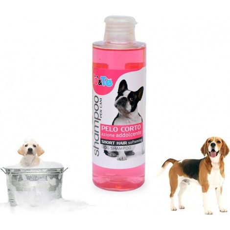 Trade Shop - Champú Suavizante Pelo Corto 200 Ml Aceite De Argán Pantenol Perros Pelo Suave Grooming Made Italia -