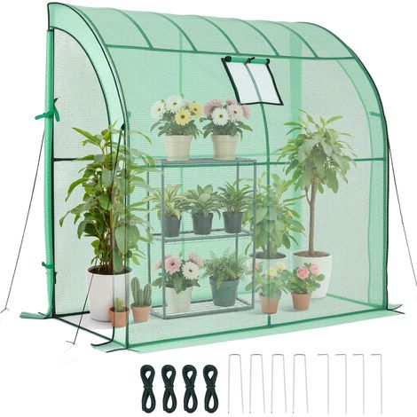 VEVOR Serra da Esterno Walk-in Portatile, Serra da Giardino con Finestra 198 x 100 x 200 cm Copertura in PE Porta Avvolgibile con Cerniera Scaffale a 3 Ripiani per Piante Fiori Ortaggio Giardino (1/5)