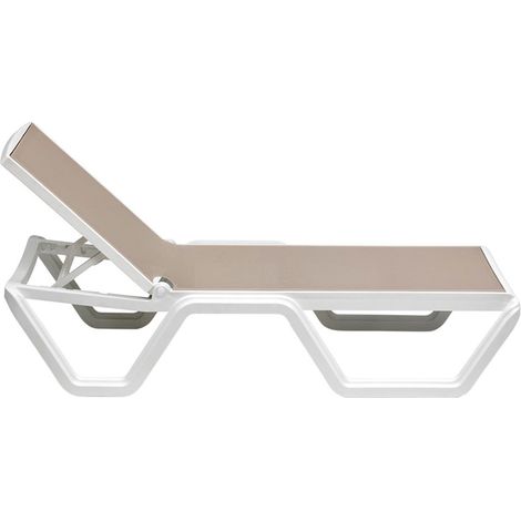 Lettino Prendisole Pieghevole da Spiaggia Piscina Giardino Vela Scab - Colore: Bianco - Tortora