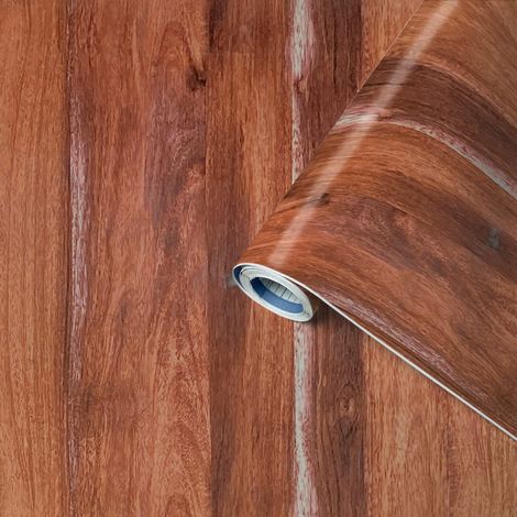 Venilia Pellicola adesiva, Aspetto legno marrone, 45cm x 3m, Spessore 95μ, Pellicola autoadesiva per mobili o cucina, carta da parati, PVC senza ftalati, Prodotto in UE (1/5)